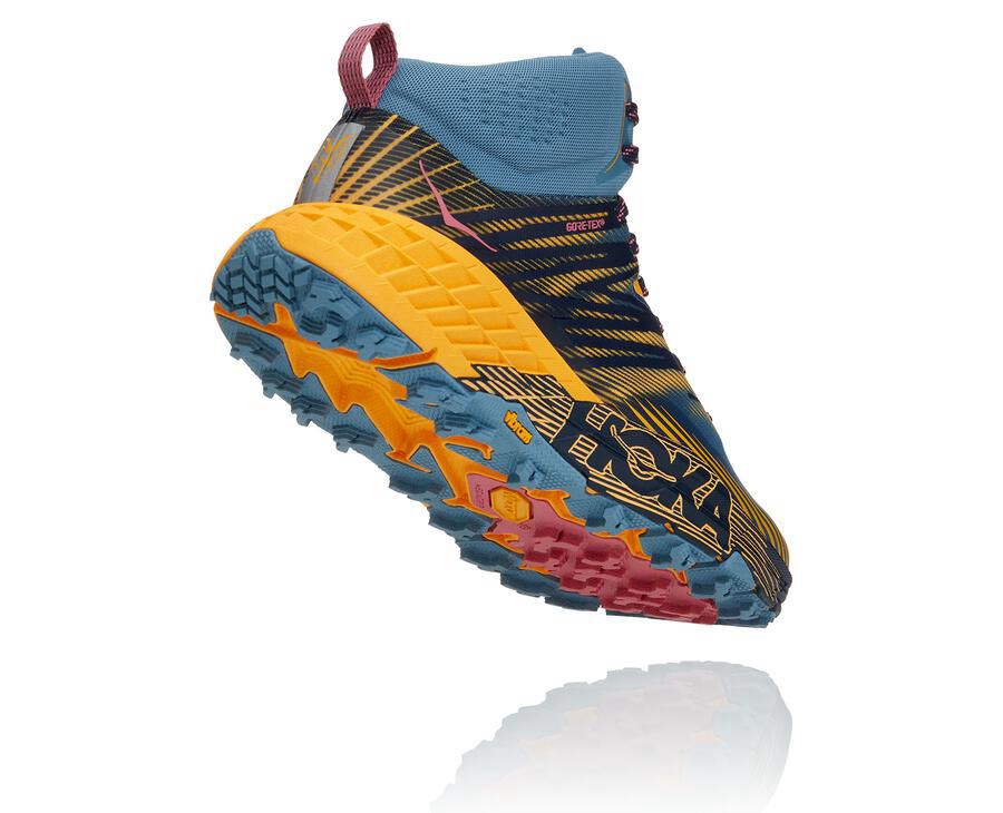 Hoka One One Womens Trail Shoes - Speedgoat Mid GORE-TEX 2 - Blue - ESIA17286